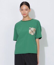 【はっ水】【接触冷感】【UNISEX】ナイロンストレッチリラックスポケットTシャツ