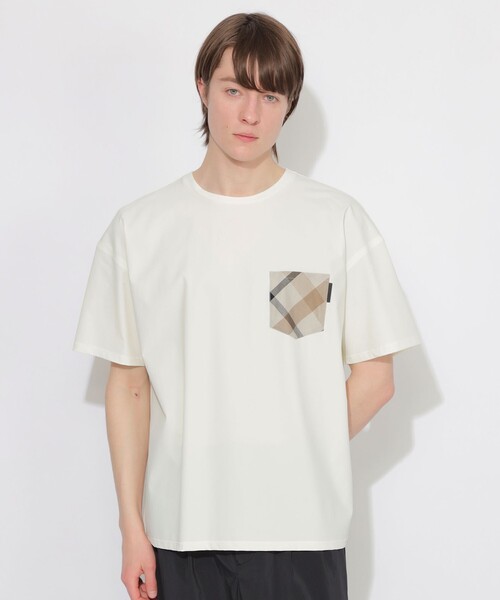 CB CRESTBRIDGE(シービークレストブリッジ)の「【はっ水】【接触冷感】【UNISEX】ナイロンストレッチリラックスポケットTシャツ(Tシャツ/カットソー・レディース・グリーン系その他5/ホワイト系その他/ネイビー・1/2/3)」の4枚目の写真