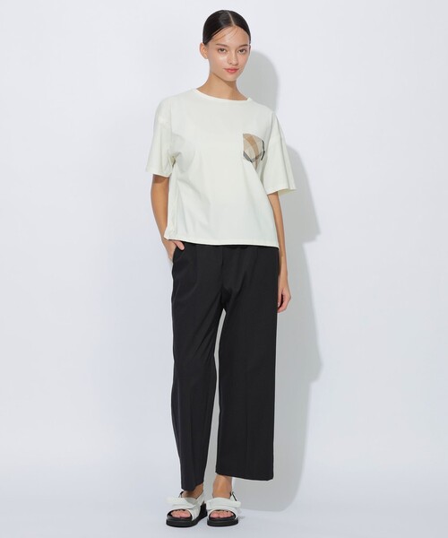 CB CRESTBRIDGE(シービークレストブリッジ)の「【はっ水】【接触冷感】【UNISEX】ナイロンストレッチリラックスポケットTシャツ(Tシャツ/カットソー・レディース・グリーン系その他5/ホワイト系その他/ネイビー・1/2/3)」の6枚目の写真