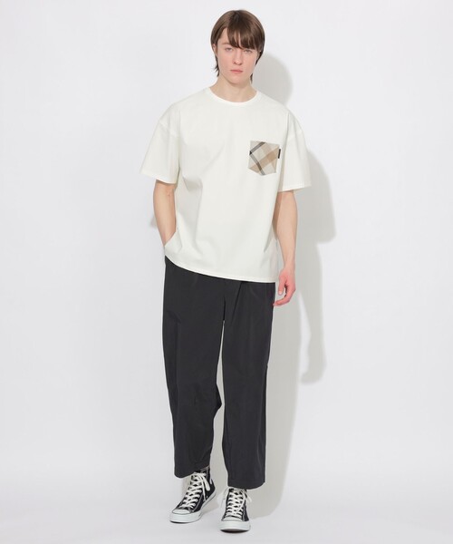 CB CRESTBRIDGE(シービークレストブリッジ)の「【はっ水】【接触冷感】【UNISEX】ナイロンストレッチリラックスポケットTシャツ(Tシャツ/カットソー・レディース・グリーン系その他5/ホワイト系その他/ネイビー・1/2/3)」の7枚目の写真