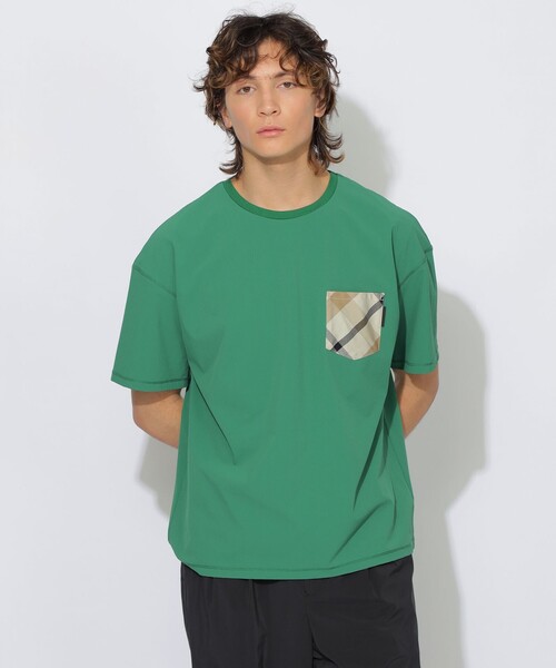 CB CRESTBRIDGE(シービークレストブリッジ)の「【はっ水】【接触冷感】【UNISEX】ナイロンストレッチリラックスポケットTシャツ(Tシャツ/カットソー・レディース・グリーン系その他5/ホワイト系その他/ネイビー・1/2/3)」の18枚目の写真