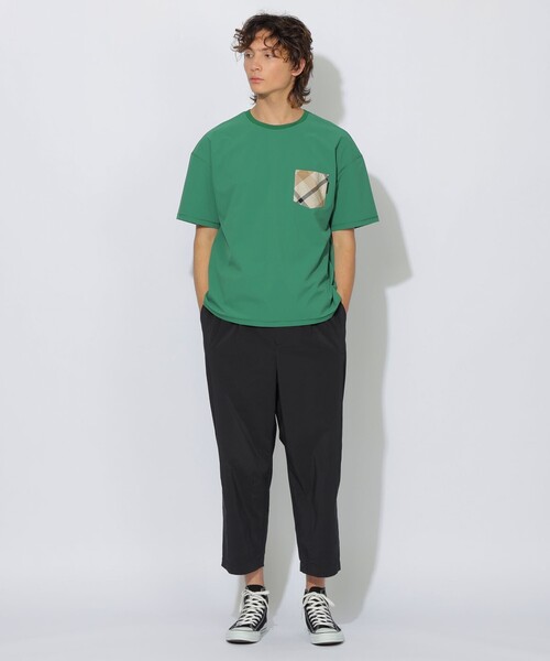 CB CRESTBRIDGE(シービークレストブリッジ)の「【はっ水】【接触冷感】【UNISEX】ナイロンストレッチリラックスポケットTシャツ(Tシャツ/カットソー・レディース・グリーン系その他5/ホワイト系その他/ネイビー・1/2/3)」の20枚目の写真