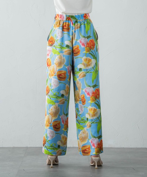 Viaggio Blu（ビアッジョブルー）の「【KEITA KAWASAKI × Viaggio Bluコラボ】Blue tulipワイドパンツ≪手洗い可能≫（その他パンツ・レディース・ライトブルー・M/S）」の7枚目の写真