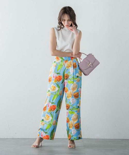 Viaggio Blu（ビアッジョブルー）の「【KEITA KAWASAKI × Viaggio Bluコラボ】Blue tulipワイドパンツ≪手洗い可能≫（その他パンツ・レディース・ライトブルー・M/S）」の12枚目の写真