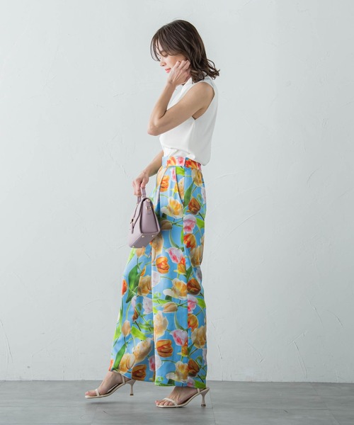Viaggio Blu（ビアッジョブルー）の「【KEITA KAWASAKI × Viaggio Bluコラボ】Blue tulipワイドパンツ≪手洗い可能≫（その他パンツ・レディース・ライトブルー・M/S）」の13枚目の写真