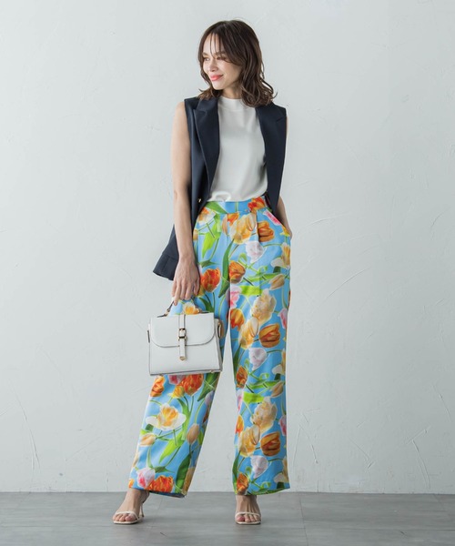 Viaggio Blu（ビアッジョブルー）の「【KEITA KAWASAKI × Viaggio Bluコラボ】Blue tulipワイドパンツ≪手洗い可能≫（その他パンツ・レディース・ライトブルー・M/S）」の14枚目の写真