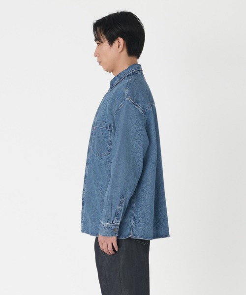 うの⭐︎ pelleq タイカラーライトデニムシャツ 36サイズ pelleq タイカラーライトデニムシャツ 36サイズ