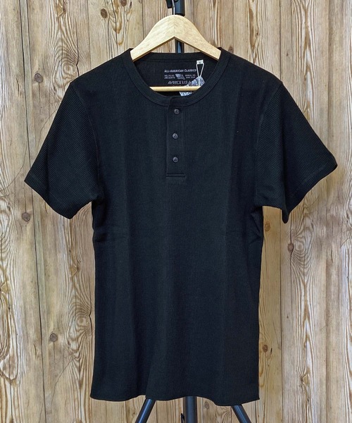 AVIREX（アヴィレックス）の「半袖 サーマル ヘンリーネック Tシャツ デイリーウェア（Tシャツ/カットソー・メンズ・オリーブ/ホワイト/ブラック/ネイビー/杢グレー・L/M/XL/2XL）」の12枚目の写真