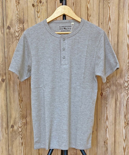 AVIREX（アヴィレックス）の「半袖 サーマル ヘンリーネック Tシャツ デイリーウェア（Tシャツ/カットソー・メンズ・オリーブ/ホワイト/ブラック/ネイビー/杢グレー・L/M/XL/2XL）」の15枚目の写真