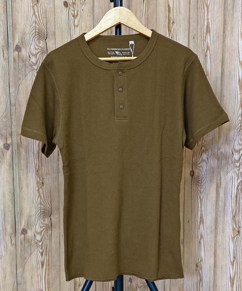 AVIREX（アヴィレックス）の「半袖 サーマル ヘンリーネック Tシャツ デイリーウェア（Tシャツ/カットソー・メンズ・オリーブ/ホワイト/ブラック/ネイビー/杢グレー・L/M/XL/2XL）」の18枚目の写真