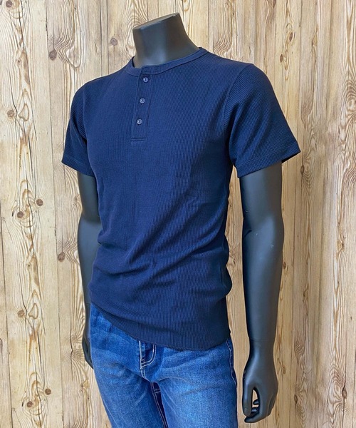 AVIREX（アヴィレックス）の「半袖 サーマル ヘンリーネック Tシャツ デイリーウェア（Tシャツ/カットソー・メンズ・オリーブ/ホワイト/ブラック/ネイビー/杢グレー・L/M/XL/2XL）」の20枚目の写真