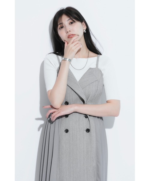 mystrada バックプリーツレイヤードワンピース Mystrada（マイストラーダ）の「バックプリーツレイヤード