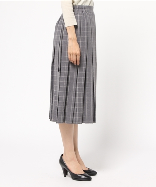 earth music&ecology(アースミュージックアンドエコロジー)の「ウィンドーペンプリーツスカート(スカート・レディース・ブラック/グレー/ネイビー・FREE)」の5枚目の写真