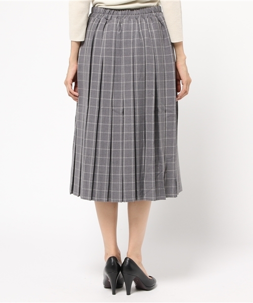 earth music&ecology(アースミュージックアンドエコロジー)の「ウィンドーペンプリーツスカート(スカート・レディース・ブラック/グレー/ネイビー・FREE)」の6枚目の写真