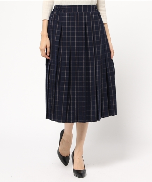 earth music&ecology(アースミュージックアンドエコロジー)の「ウィンドーペンプリーツスカート(スカート・レディース・ブラック/グレー/ネイビー・FREE)」の8枚目の写真