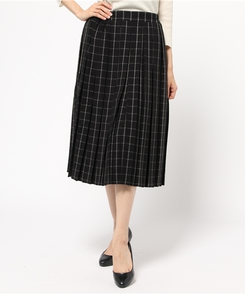 earth music&ecology(アースミュージックアンドエコロジー)の「ウィンドーペンプリーツスカート(スカート・レディース・ブラック/グレー/ネイビー・FREE)」の9枚目の写真