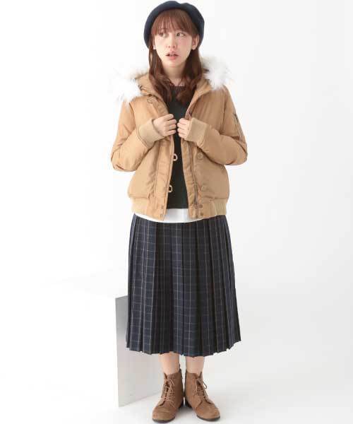 earth music&ecology(アースミュージックアンドエコロジー)の「ウィンドーペンプリーツスカート(スカート・レディース・ブラック/グレー/ネイビー・FREE)」の10枚目の写真