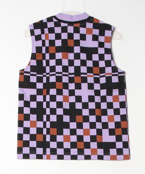 FRED PERRY(フレッドペリー)の「Amy Winehouse Printed Pique Mock Neck Top(タンクトップ・レディース・バイオレット・10)」の2枚目の写真
