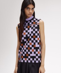 Amy Winehouse Printed Pique Mock Neck Top