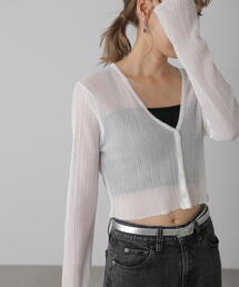 FREE'S MART | ◆シアーVネックコンパクトニットカーディガン(カーディガン/ボレロ)