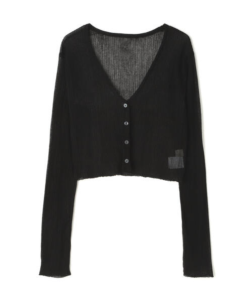 FREE'S MART(フリーズマート)の「◆シアーVネックコンパクトニットカーディガン(カーディガン/ボレロ・レディース・ブラック/レッド/ホワイト・FREE)」の4枚目の写真