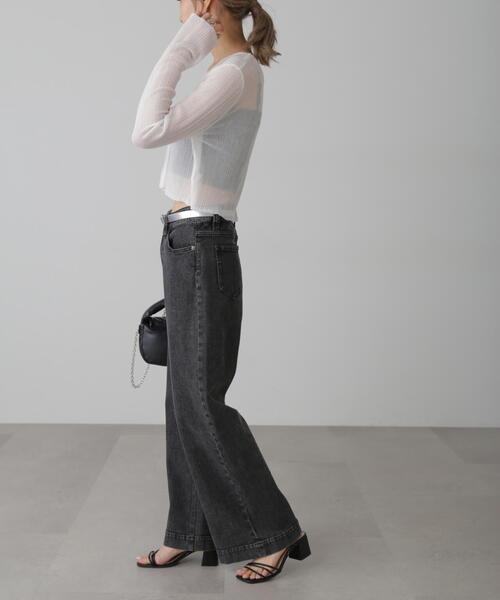 FREE'S MART(フリーズマート)の「◆シアーVネックコンパクトニットカーディガン(カーディガン/ボレロ・レディース・ブラック/レッド/ホワイト・FREE)」の22枚目の写真