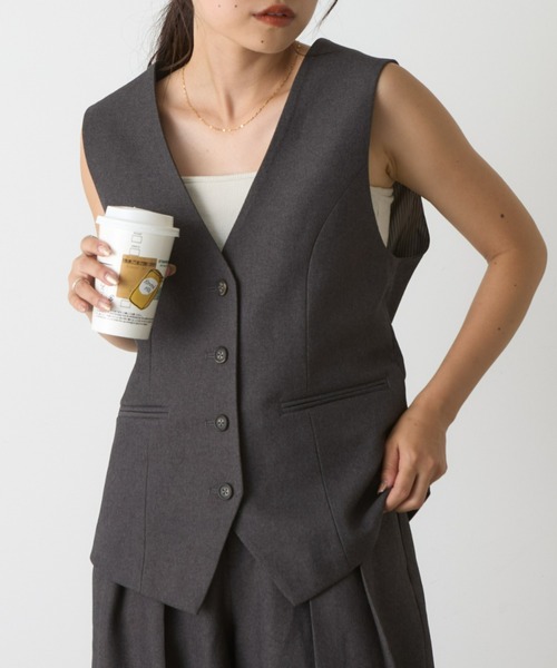 WILLOW（ウィロー）の「【WILLOW】テーラーベスト（ベスト・レディース・ブラック/グレー・ONE SIZE）」の19枚目の写真