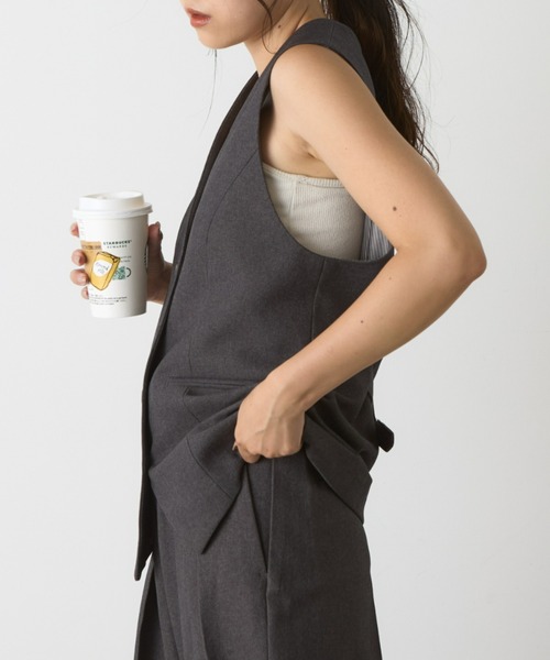 WILLOW（ウィロー）の「【WILLOW】テーラーベスト（ベスト・レディース・ブラック/グレー・ONE SIZE）」の20枚目の写真