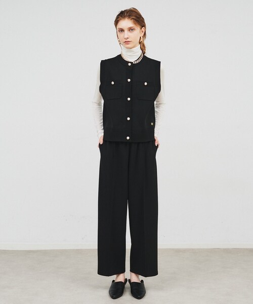 cloenc（クロエンス）の「◆【セットアップ／手洗い可】カットジョーゼットワイドパンツ（その他パンツ・レディース・ブラック/ブルー系その他/ナチュラル/ブラウン系・01/02/03）」の14枚目の写真