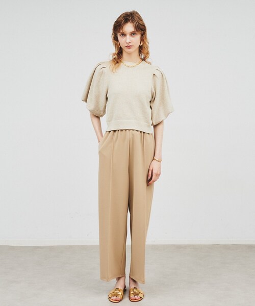 cloenc（クロエンス）の「◆【セットアップ／手洗い可】カットジョーゼットワイドパンツ（その他パンツ・レディース・ブラック/ブルー系その他/ナチュラル/ブラウン系・01/02/03）」の3枚目の写真