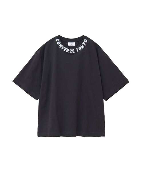 CONVERSE TOKYO（コンバーストウキョウ）の「NECK LOGO PRINT TEE（Tシャツ/カットソー・レディース・ベビーピンク/ブラック/ホワイト・FREE）」の3枚目の写真