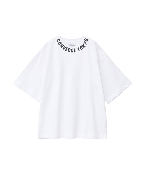 CONVERSE TOKYO（コンバーストウキョウ）の「NECK LOGO PRINT TEE（Tシャツ/カットソー・レディース・ベビーピンク/ブラック/ホワイト・FREE）」の8枚目の写真