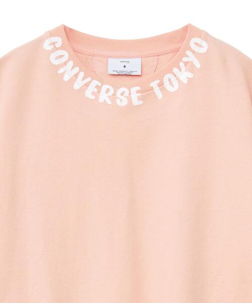 CONVERSE TOKYO（コンバーストウキョウ）の「NECK LOGO PRINT TEE（Tシャツ/カットソー・レディース・ベビーピンク/ブラック/ホワイト・FREE）」の14枚目の写真
