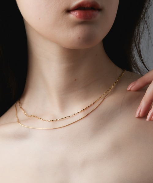 Os accessory（オズアクセサリー）の「Os　-オズ-　チェーン　レイヤード ネックレス【金属アレルギー対応】（ネックレス・レディース・シルバー/ゴールド・ONE SIZE）」の2枚目の写真