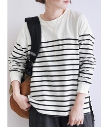 パネルボーダー風長袖Ｔシャツ