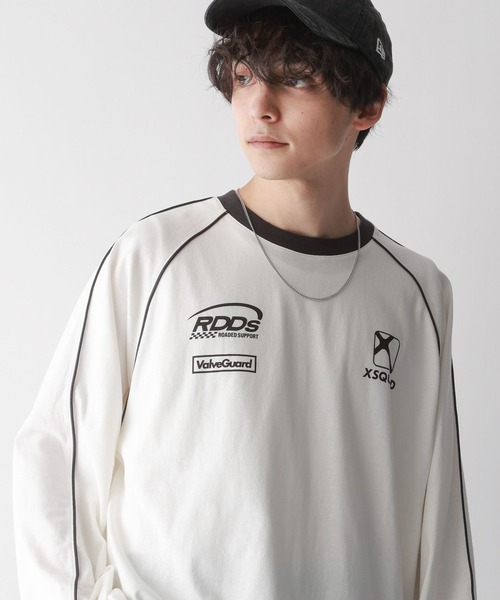 RAGEBLUE（レイジブルー）の「パイピングライン/オーバーサイズゲームロンT（Tシャツ/カットソー・メンズ・ホワイト/ブラック・MEDIUM/LARGE）」の16枚目の写真