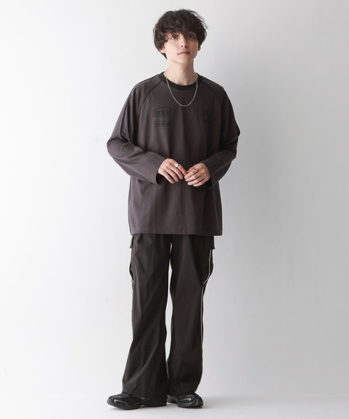 RAGEBLUE（レイジブルー）の「パイピングライン/オーバーサイズゲームロンT（Tシャツ/カットソー・メンズ・ホワイト/ブラック・MEDIUM/LARGE）」の15枚目の写真