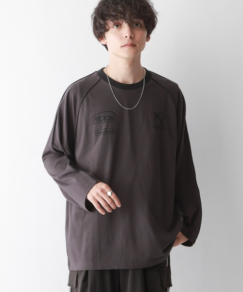 RAGEBLUE（レイジブルー）の「パイピングライン/オーバーサイズゲームロンT（Tシャツ/カットソー・メンズ・ホワイト/ブラック・MEDIUM/LARGE）」の14枚目の写真