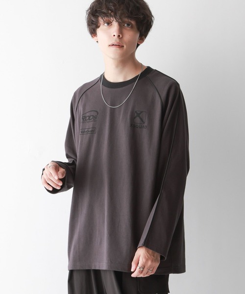 RAGEBLUE（レイジブルー）の「パイピングライン/オーバーサイズゲームロンT（Tシャツ/カットソー・メンズ・ホワイト/ブラック・MEDIUM/LARGE）」の13枚目の写真