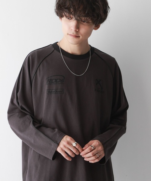 RAGEBLUE（レイジブルー）の「パイピングライン/オーバーサイズゲームロンT（Tシャツ/カットソー・メンズ・ホワイト/ブラック・MEDIUM/LARGE）」の12枚目の写真