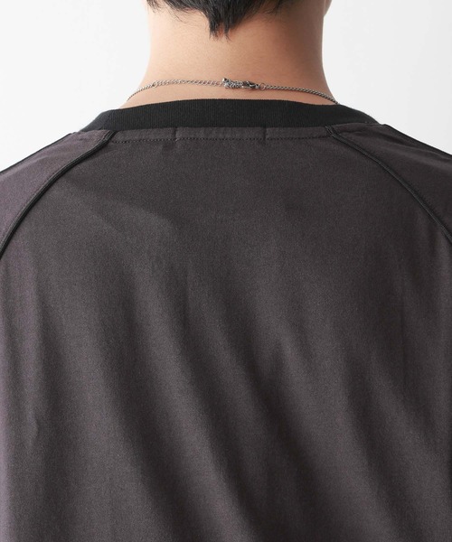 RAGEBLUE（レイジブルー）の「パイピングライン/オーバーサイズゲームロンT（Tシャツ/カットソー・メンズ・ホワイト/ブラック・MEDIUM/LARGE）」の8枚目の写真