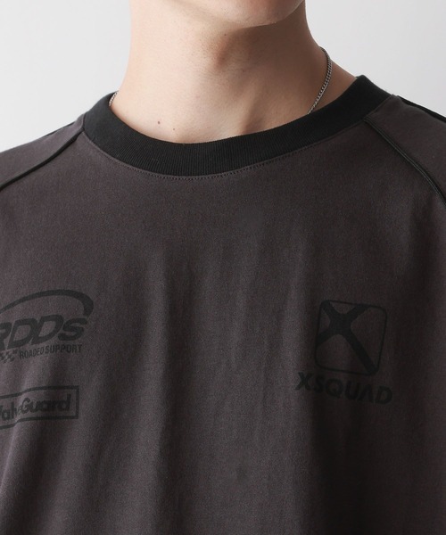 RAGEBLUE（レイジブルー）の「パイピングライン/オーバーサイズゲームロンT（Tシャツ/カットソー・メンズ・ホワイト/ブラック・MEDIUM/LARGE）」の7枚目の写真