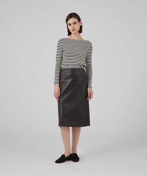 アニリンレザー トラペーズスカート（スカート）｜TOMORROWLAND