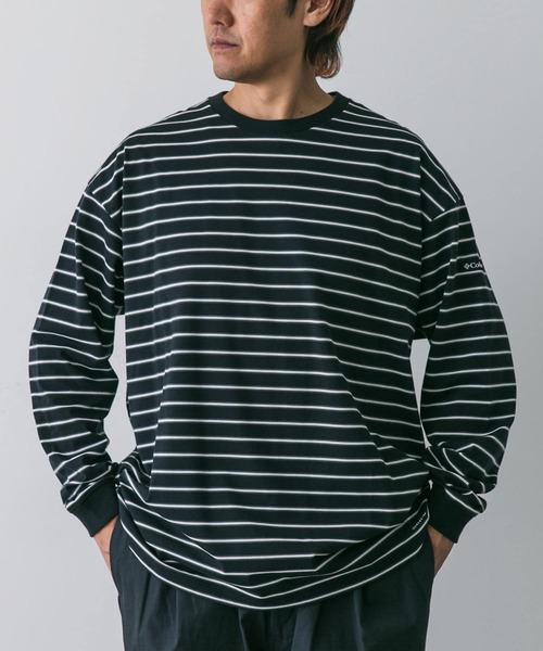 Columbia（コロンビア）の「Columbia　ロストブルックロングスリーブボーダーTシャツ（Tシャツ/カットソー・メンズ・パープル系その他/ベージュ系その他/ブラック系その他・LARGE/MEDIUM）」の2枚目の写真