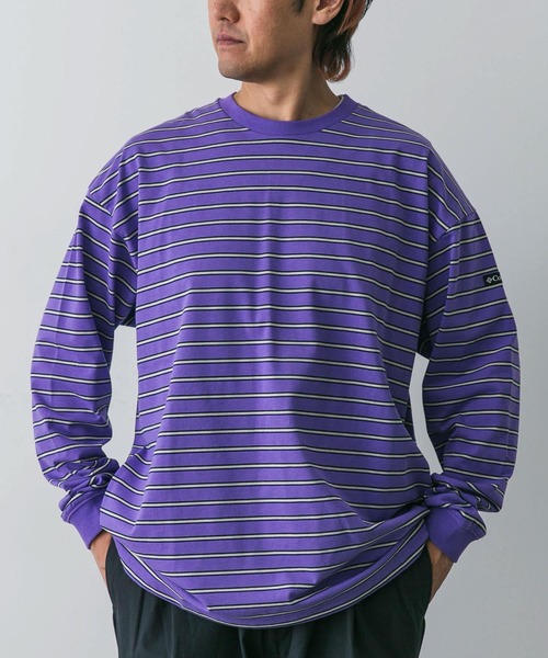 Columbia（コロンビア）の「Columbia　ロストブルックロングスリーブボーダーTシャツ（Tシャツ/カットソー・メンズ・パープル系その他/ベージュ系その他/ブラック系その他・LARGE/MEDIUM）」の3枚目の写真