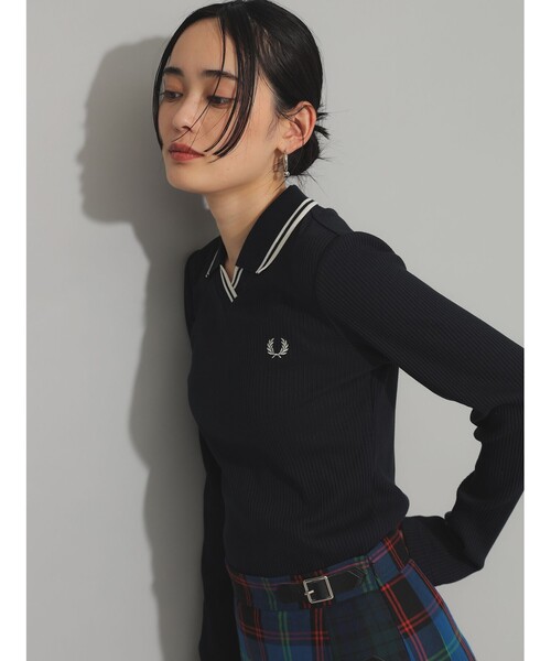 トップス FRED PERRY Ribbed Polo Shirt BEAMS WOMEN｜【別注】FRED PERRY / Twin Tipped Ribbed Polo