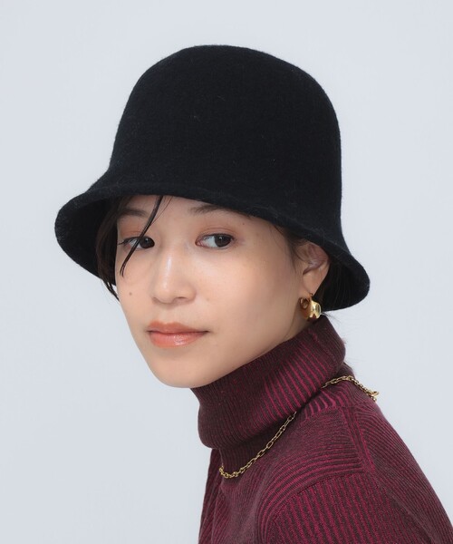 B:MING by BEAMS（ビーミングバイビームス）の「フェルト ハット（ハット・レディース・ホワイト系その他5/ブラック/オリーブ・ONE SIZE）」の2枚目の写真