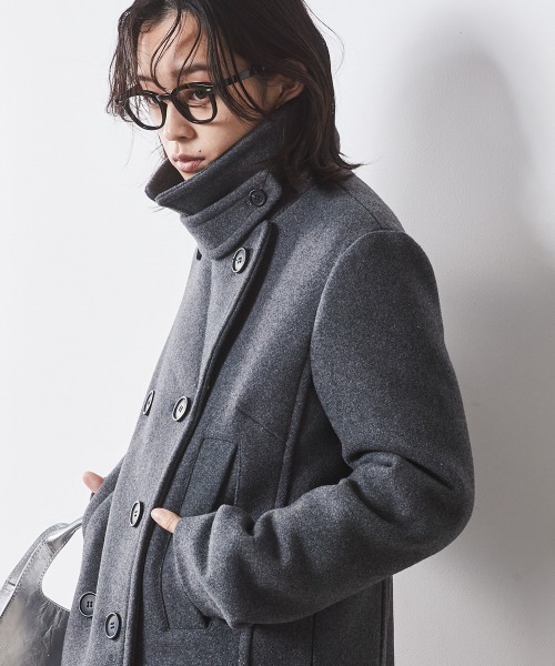 CHIC STYLE（シックスタイル）の「ウール混ピーコート ＜大きいサイズ有＞シックスタイル　（ピーコート・レディース・グレー/ブラック・M/L/LL/3L/4L/5L）」の2枚目の写真