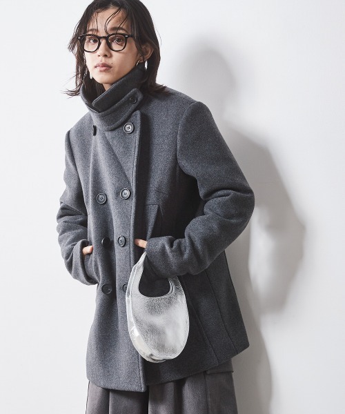 CHIC STYLE（シックスタイル）の「ウール混ピーコート ＜大きいサイズ有＞シックスタイル　（ピーコート・レディース・グレー/ブラック・M/L/LL/3L/4L/5L）」の10枚目の写真