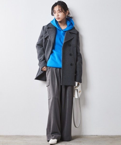 CHIC STYLE（シックスタイル）の「ウール混ピーコート ＜大きいサイズ有＞シックスタイル　（ピーコート・レディース・グレー/ブラック・M/L/LL/3L/4L/5L）」の18枚目の写真